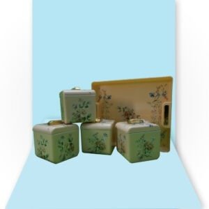Floral Square Storage Container Set with Matching Tray - Image 6