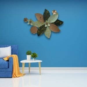 Multicolor Metal Leaf Flower Wall Art - Image 4