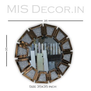 Glittering Trapezoidal Accent Wall Mirror - Image 6