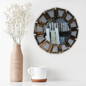 Glittering Trapezoidal Accent Wall Mirror - Image 2