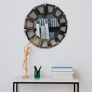 Glittering Trapezoidal Accent Wall Mirror - Image 4