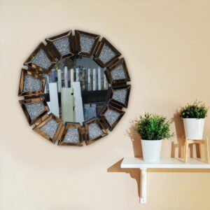 Glittering Trapezoidal Accent Wall Mirror - Image 5