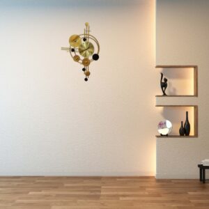 Modern Gold & Black Wall Clock - Image 1