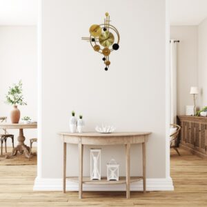 Modern Gold & Black Wall Clock - Image 4
