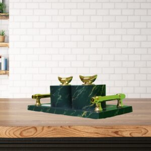 Luxury Marble Finish Dry Fruit Serving Set - Image 2