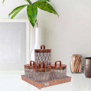 Luxurious Copper-Finished Dry Fruit Serving Set - Image 1