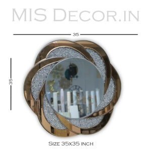 Radiant Flower-Inspired Glitter Wall Mirror - Image 4