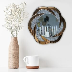 Radiant Flower-Inspired Glitter Wall Mirror - Image 9