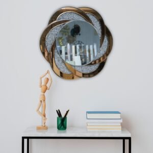 Radiant Flower-Inspired Glitter Wall Mirror - Image 2