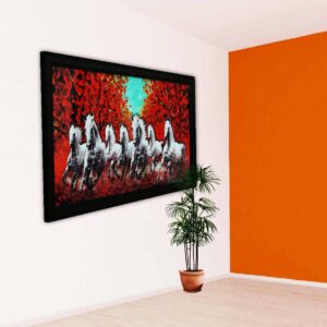 7 Running White Horses Acrylic Wall Art - Image 3