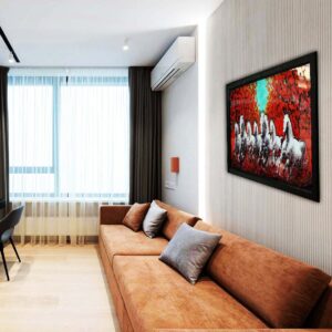 7 Running White Horses Acrylic Wall Art - Image 4