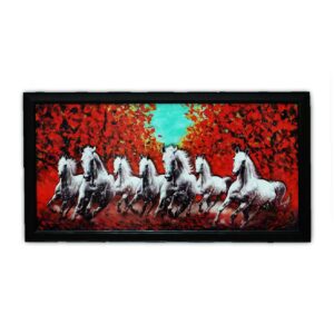 7 Running White Horses Acrylic Wall Art - Image 6
