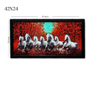 7 Running White Horses Acrylic Wall Art - Image 2