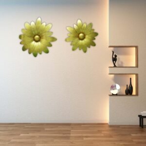 Golden Bloom Metal Wall Art Set - Image 2