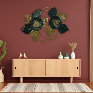 Elegant Metal Leaf and Flower Wall Art - Image 3