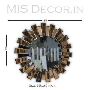 Radiant Sunburst Brown Decorative Mirror - Image 3