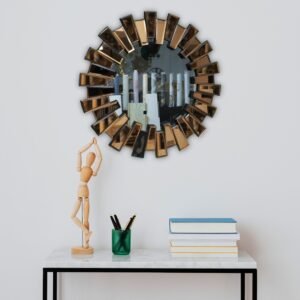 Radiant Sunburst Brown Decorative Mirror - Image 6