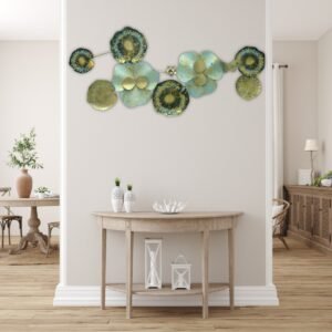 Contemporary Gold and Blue Wall Sculpture - Image 5