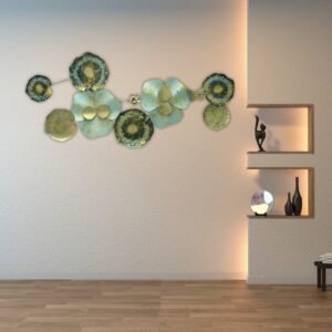 Contemporary Gold and Blue Wall Sculpture - Image 6