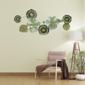Contemporary Gold and Blue Wall Sculpture - Image 7