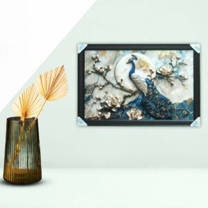 Luxury 3D Peacock Acrylic Painting - Image 5