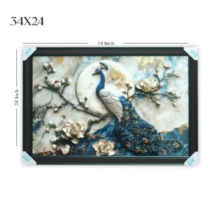 Luxury 3D Peacock Acrylic Painting - Image 3