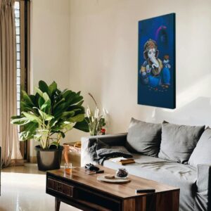 Premium Divine Lord Ganesha Canvas Painting Without Frame, 28x16 Inch - Image 5