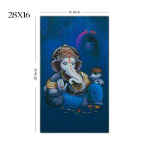Premium Divine Lord Ganesha Canvas Painting Without Frame, 28x16 Inch - Image 2