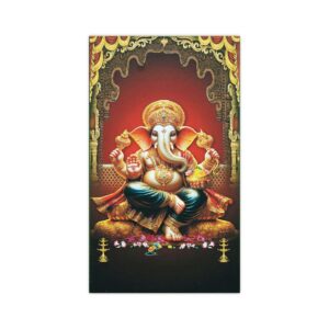 Premium Divine Lord Ganesha Canvas Painting Red - Image 3