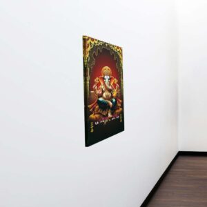 Premium Divine Lord Ganesha Canvas Painting Red - Image 6