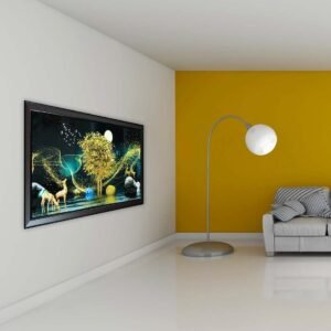 Golden Deer & Tree 3D Acrylic Painting - Image 5