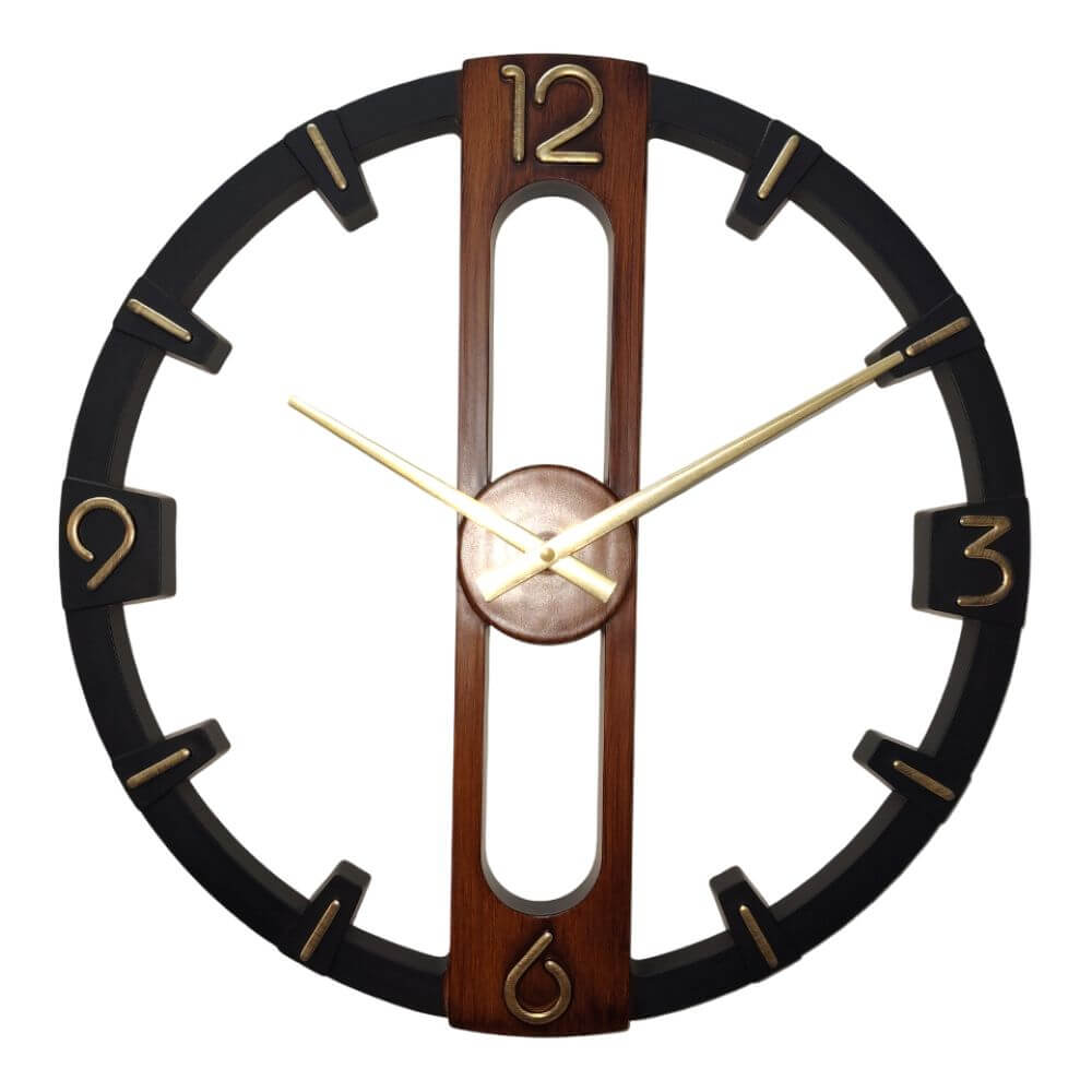 Wooden Wall Clock – 18 Inch Stylish Silent Decorative