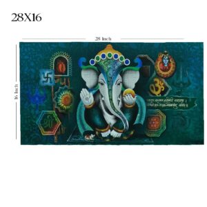 Premium Divine Lord Ganesha Canvas Painting Without Frame - Image 5
