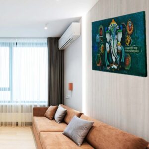 Premium Divine Lord Ganesha Canvas Painting Without Frame - Image 3