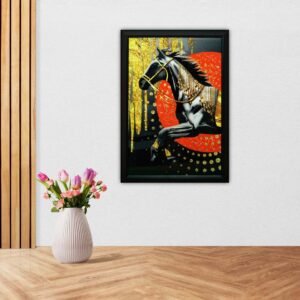 Luxury Black Horse 3D Acrylic Wall Art - Image 2
