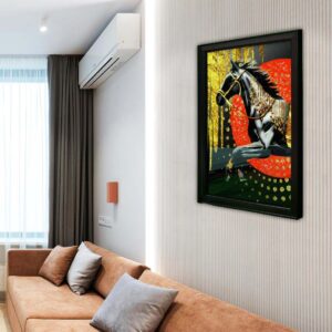 Luxury Black Horse 3D Acrylic Wall Art - Image 3