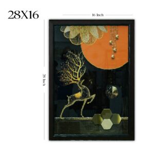 Luxury Golden Deer 3D Acrylic Wall Art - Image 5