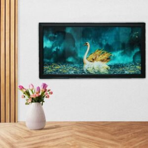 Majestic Golden Swan Acrylic Painting - Image 5