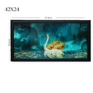 Majestic Golden Swan Acrylic Painting - Image 2