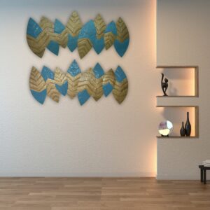 Modern Geometric Leaf Wall Art - Image 1