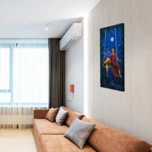 Radha Krishna Romantic Swing Painting - Image 5