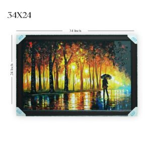Romantic Rainy Night Acrylic Painting - Image 6