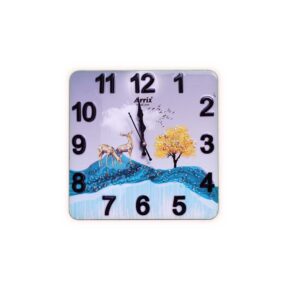 Scenic Blue Mountain and Golden Deer Design Wall Clock - Image 7