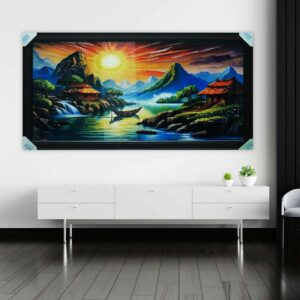 Scenic Sunset Acrylic Painting - Image 1
