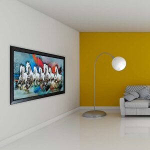Seven Running Horses 3D Acrylic Painting 42x24 Inch - Image 5