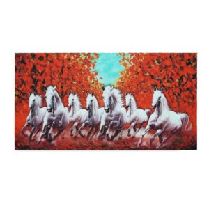 Seven Running Horses Acrylic Painting - Image 3
