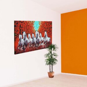 Seven Running Horses Acrylic Painting - Image 5