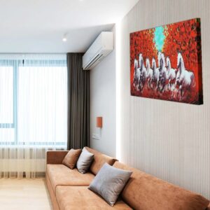 Seven Running Horses Acrylic Painting - Image 6
