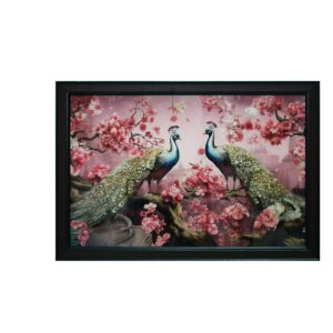 Twin Peacocks 3D Acrylic Wall Art - Image 6