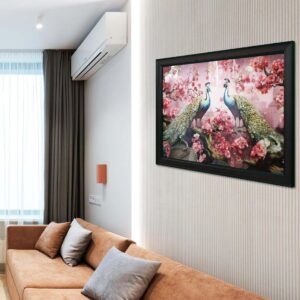Twin Peacocks 3D Acrylic Wall Art - Image 3
